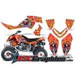 2006-2008 Polaris Outlaw 450 Quad Red Love Kills Vinyl Graphics