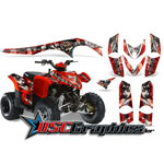 Polaris ATV Red MadHatter Vinyl Graphics Fit Phoenix 200