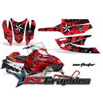 Arctic Cat Firecat F7 Snow Mobile Red North Star Vinyl Wraps - DSC-656465469RX