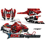 Snow Mobile Red Reaper Vinyl Stickers Fit Arctic Cat Firecat F5