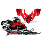 Snow Mobile Red Reloaded Vinyl Wraps Fit Polaris Assault