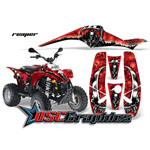 Polaris Quad Red Reaper Vinyl Graphics Fit Scrambler 200 2002-2007