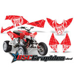 2009-2011 Polaris Outlaw 450 Four Wheeler Red Reloaded Vinyl Stickers