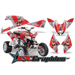 2009-2011 Polaris Outlaw 450 Four Wheeler Red T-Bomber Vinyl Stickers