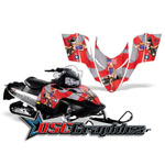 Polaris Snow Mobile Red T-Bomber Vinyl Wraps Fit Assault