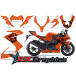 Kawasaki ZX10 2008-2009 Sport Bike Orange Reloaded Vinyl Kit