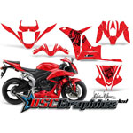 2007-2008 Honda CBR600RR Sport Bike Red Reloaded Graphic Kit