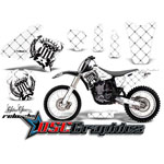 Yamaha Banshee YZ426 Motocross White Reloaded 4 Stroke Sticker Graphic Kit Fits 2000-2002