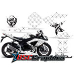 Suzuki GSXR 600 2008-2010 Sport Bike White Reloaded Graphic Kit