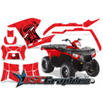 Polaris Sportsman 500 Four Wheel Red Reloaded Vinyl Wraps - DSC-556465422SO