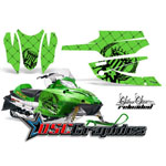 Arctic Cat Snow Mobile Green Reloader Vinyl Stickers Fit Firecat F5