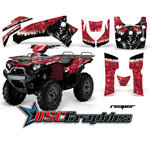 2006-2011 Kawasaki Brute Force 650I 4x4 ATV Red Reaper Graphic Sticker Kit