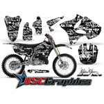Yamaha Banshee YZ 2002-2011 Motocross Black Silver haze 2 Stroke Sticker Kit