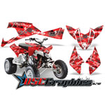 Polaris Outlaw 450 2009-2011 Four Wheeler Red Silver Haze Vinyl Stickers