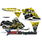 Ski Doo Snow Mobile Yellow Reaper Vinyl Wraps Fit Rev