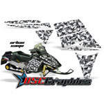 Ski Doo Snow Mobile White Urban Camo Vinyl Wraps Fit Rev