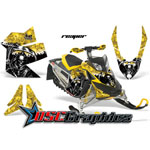 Ski Doo Snow Mobile Yellow Reaper Vinyl Wraps Fit Rev XP