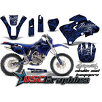 Yamaha Banshee WR 1998-2002 Motocross Blue Skulls And Hammers Vinyl Graphic Kit