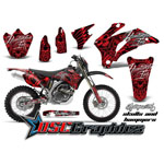 2007-2011 Yamaha Banshee WR Motocross Red Skulls And Hammers Vinyl Kit