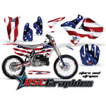 2002-2011 Yamaha Banshee YZ Motocross Stars And Stripes 2 Stroke Sticker Kit