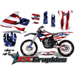 Yamaha Banshee YZ426 Motocross Stars And Stripes 4 Stroke Sticker Graphic Kit Fits 2000-2002