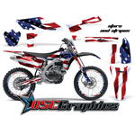2010-2011 Yamaha Banshee YZ25F Motocross Stars And Stripes 4 Stroke Vinyl Graphic Kit