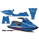 1994-1996 Sea Doo Bombardier XP Digi Camo Blue Jet Ski Vinyl Graphic Wrap Kit