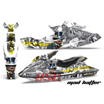 Mad Hatter White and Yellow Jet Ski Vinyl Graphic Wrap Kit 1996-1999 Sea Doo Bombardier GSX