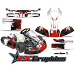 Shifter Kart Carbon X Red Graphic Decal Kit CRG JR