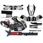 Diamond Race Silver and Black CRG JR Shifter Kart Graphic Decal Kit