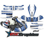 CRG JR Shifter Kart Graphic Decal Kit Plaid Blue - DSC-556465465-PBB