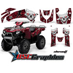 2006-2011 Kawasaki Brute Force 650I 4x4 ATV Red Showoff Graphic Sticker Kit