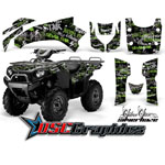 Kawasaki Brute Force 650I 4x4 2006-2011 ATV Green Silverhaze Graphic Sticker Kit