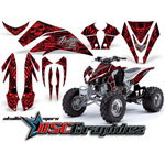 Kawasaki KFX450 2001-2008 ATV Red Skulls and Hammers Vinyl Sticker Kit