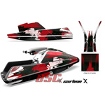 Yamaha Superjet Jet Ski Graphic Wrap Kit Square Nose Red Carbon X