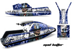 Superjet Square Nose Yamaha Stand Up Jet Ski Mad Hatter Blue and White Graphic Decal Kit - DSC-696465477-MHBW