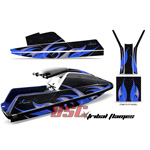 Tribal Flames Blue Graphic Wrap Kit Square Nose Stand Up Jet Ski Superjet Yamaha