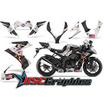 Kawasaki ZX10 2008-2009 Sport Bike Blakc T-bomber Vinyl Kit