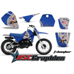 Yamaha Banshee Motocross Blue T-bomber Vinyl Kit Fits PW50