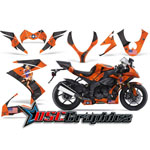 2008-2009 Kawasaki ZX10 Sport Bike Orange T-bomber Vinyl Kit