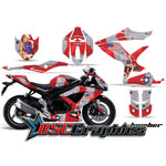 Suzuki GSXR 600 Sport Bike Red T-bomber Graphic Kit Fits 2008-2010