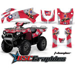 Kawasaki Brute Force 650I 4x4 ATV Red T-bomber Graphic Sticker Kit Fits 2006-2011