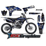 Yamaha Banshee YZF Motocross Blue Toxicity 4 Stroke Vinyl Graphic Kit Fits 2010-2011