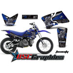 Yamaha Banshee TTR50 Motocross Blue Toxicity Vinyl Graphic Kit Fits 2006-2009