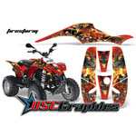 Polaris Quad FireStorm Vinyl Graphics Fit Scrambler 200 2002-2007