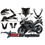 Yamaha R1 Sport Bike Black Tribal Flames Vinyl Kit Fits 2004-2005