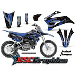 Yamaha Banshee TTR110 Motocross Blue Tribal Flames Vinyl Graphic Fits 2011-2012