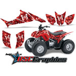 ATV Red Butterflies Sticker Kit Fits Honda TRX90