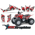 Honda TRX90 ATV Red Camo plate Sticker Kit