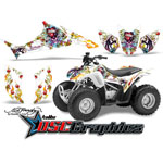 ATV White Love Kills Sticker Kit Fits Honda TRX90